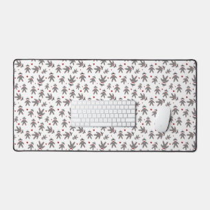 Cute Sock Monkeys with Red Hearts Pattern Desk Mat