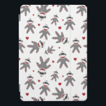 Cute Sock Monkeys with Red Hearts Pattern iPad Pro Cover<br><div class="desc">This sock monkey patterned iPad smart cover is perfect for anyone who loves sock monkeys and wants to show it off on their iPad!</div>