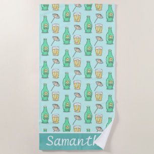 Cute Soda Pop and Beach Umbrella Summery Beach Towel