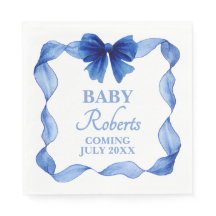 Cute Soft Blue Boy Baby Shower