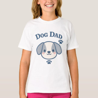 Cute Soft Blue Dog Dad Aesthetic Kawaii Puppy Face T-Shirt