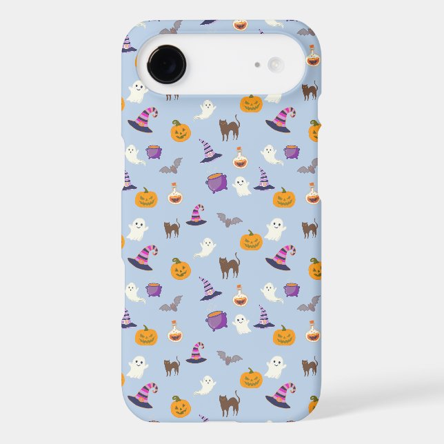 Cute soft blue Halloween Seamless Pattern - Spooky (Back)