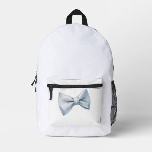 Cute Soft Blue Watercolor Ribbon Bow Coquette Aest Printed Backpack