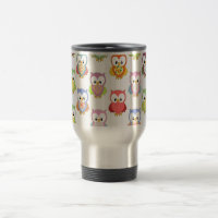 Cute soft colourful owls different chest patterns
