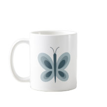 Cute Soft Green Butterfly I Love Mum Custom Coffee