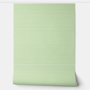 Cute Soft / Mint Green and White Polkadots Pattern Wallpaper