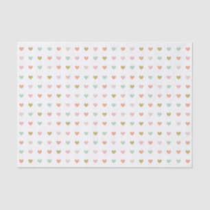 Cute Soft Pastel Hearts Pattern Tissue Paper