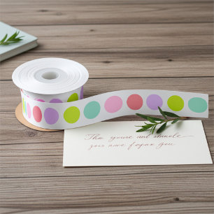 Cute Soft Pastel Polka Dots Pattern Satin Ribbon