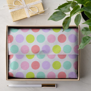 Cute Soft Pastel Polka Dots Pattern Tissue Paper