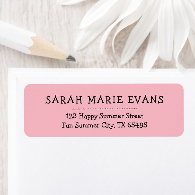 Cute Soft Pink Stylish Return Address Labels (Insitu)