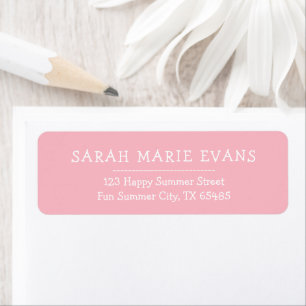 Cute Soft Pink Stylish Return Address Labels