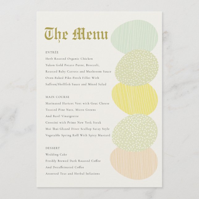 CUTE SOFT SUBTLE PASTEL EASTER EGGS MENU (Front)