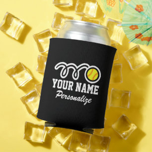 Cute softball cartoon custom name Birthday gift Can Cooler