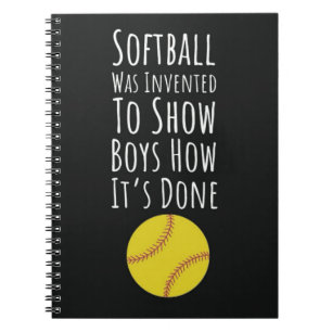 Cute Softball Christmas Ornaments Player Team Fun Notebook