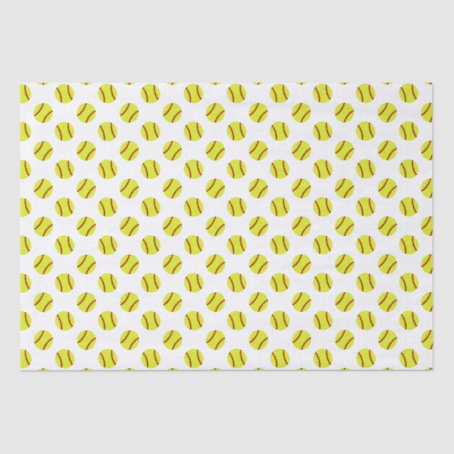 Cute Softball Pattern Tissue Paper (Front)