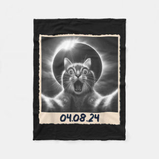 Cute Solar Eclipse 04 08 24 Fleece Blanket