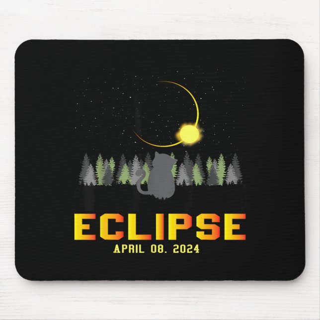 Cute Solar Eclipse 8 April Selfie Mouse Pad (Front)