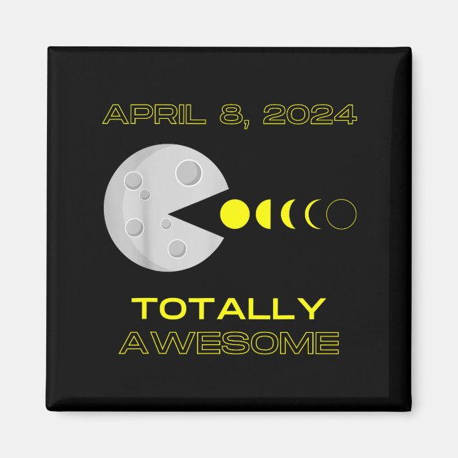 Cute Solar Eclipse April 8 Eclipse Magnet (Front)