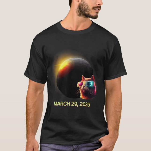 Cute Solar Eclipse Cat Solar Eclipse T-Shirt (Front)