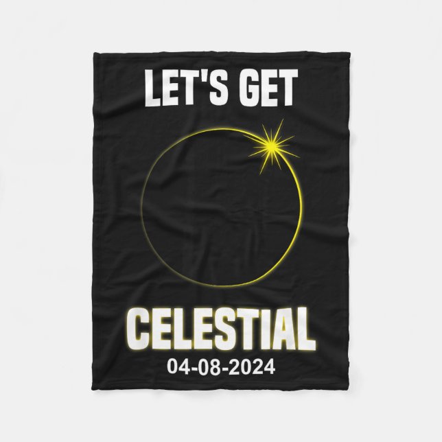 Cute Solar Eclipse Celestial Total Solar Fleece Blanket (Front)