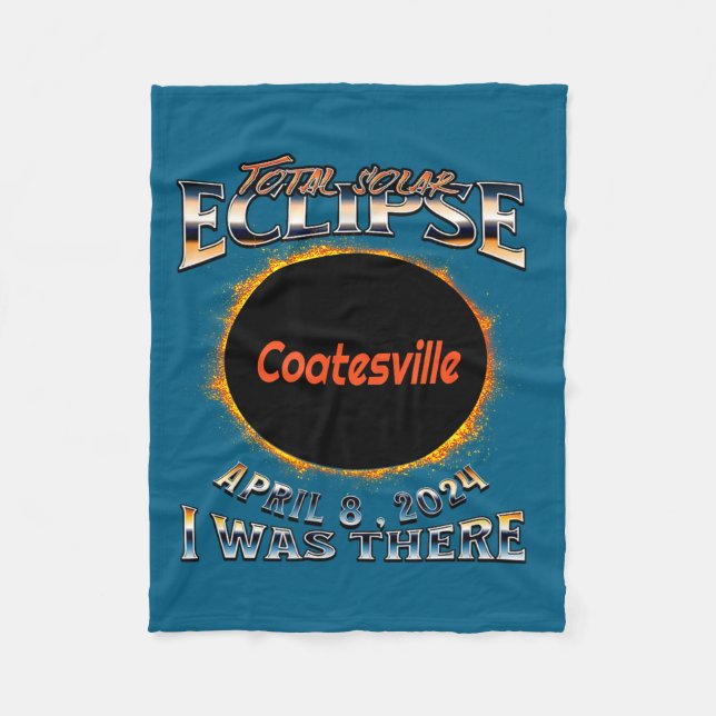 Cute Solar Eclipse Coatesville Indiana There Fleece Blanket (Front)