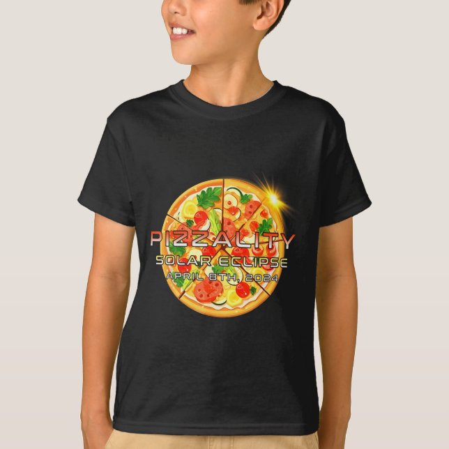Cute Solar Eclipse Pizzality Eclipse Pizza T-Shirt (Front)