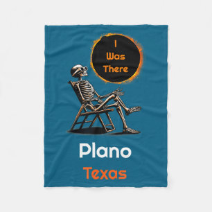 Cute Solar Eclipse Plano Texas There Fleece Blanket