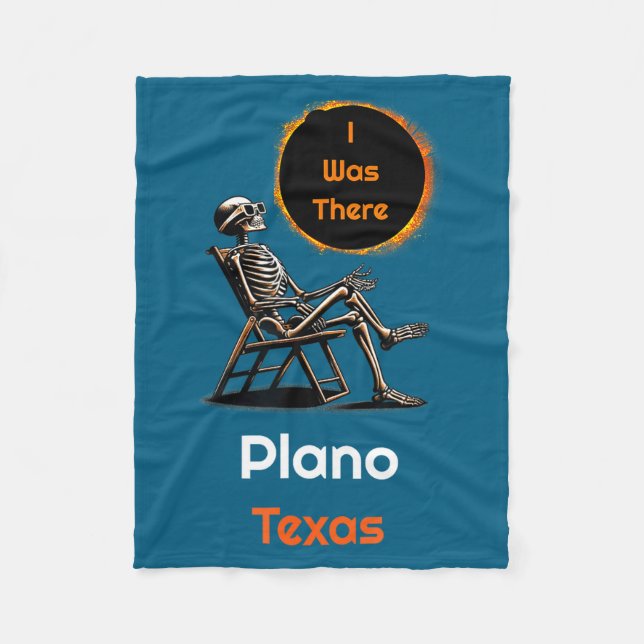 Cute Solar Eclipse Plano Texas There Fleece Blanket (Front)