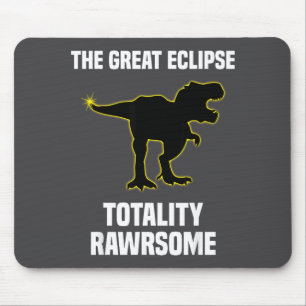 Cute Solar Eclipse Rex Dinosaur Total Mouse Pad