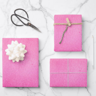 Cute Solid Gradient Ombre Pink  Wrapping Paper Sheet