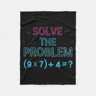Cute Solve Problem Math 67 Meme Fleece Blanket