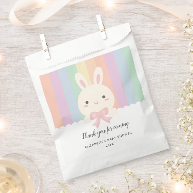 Cute Some Bunny is On The Way Girl Baby Shower Favour Bags (Clipped)