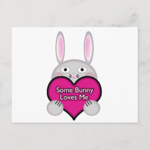Cute Some Bunny Loves Me Heart Postcard