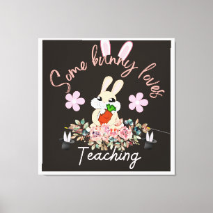 Cute some bunny loves teaching mug canvas print