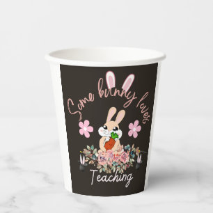 Cute some bunny loves teaching mug paper cups