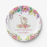 Cute Some Bunny Pink Floral Girl Birthday
