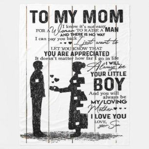 Cute Son To My Mum Gift   Lovely Family Gift Fleece Blanket
