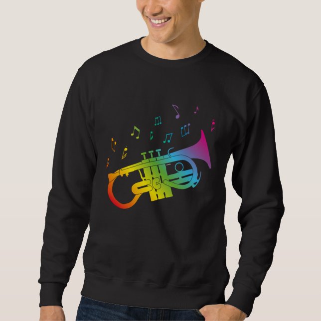 Cute Soprano Cornet player gay musicians LGBTQ+ ga Sweatshirt (Front)