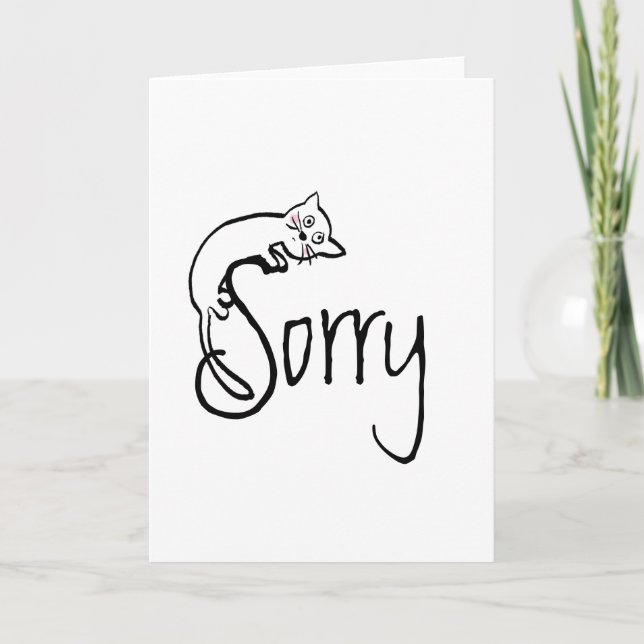 Cute Sorry Cat Sympathy Card (Front)