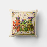 Cute Southern Bayou Animals Throw Pillow