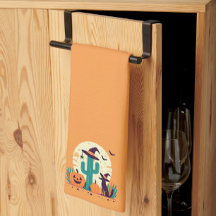 Cute, southwestern Halloween desert/cactus Tea Towel