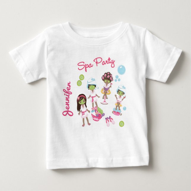 Cute Spa Beauty Treatment Party. Hair Stylist Baby T-Shirt (Front)