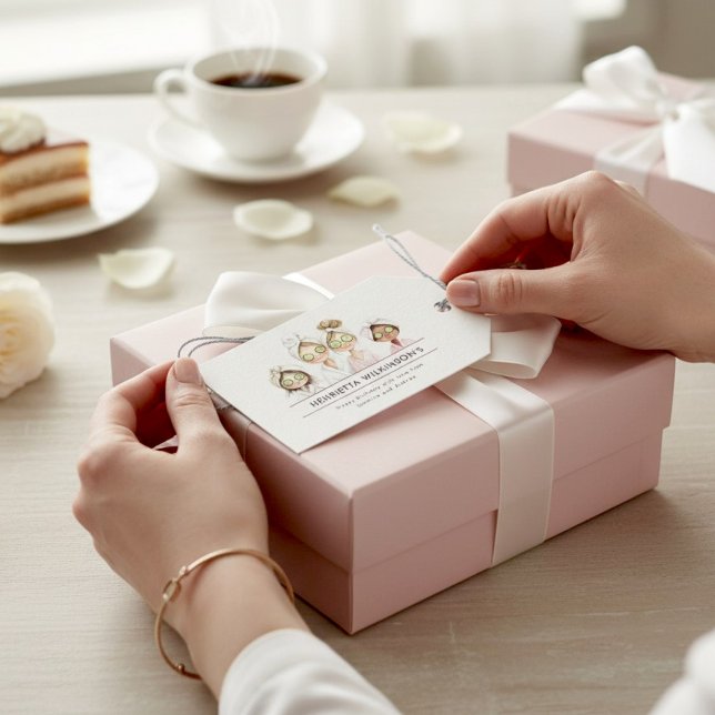 Cute Spa Day Birthday Gift Tag (Creator Uploaded)