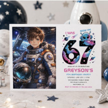 Cute Space 7th Birthday photo | Six & Seven 