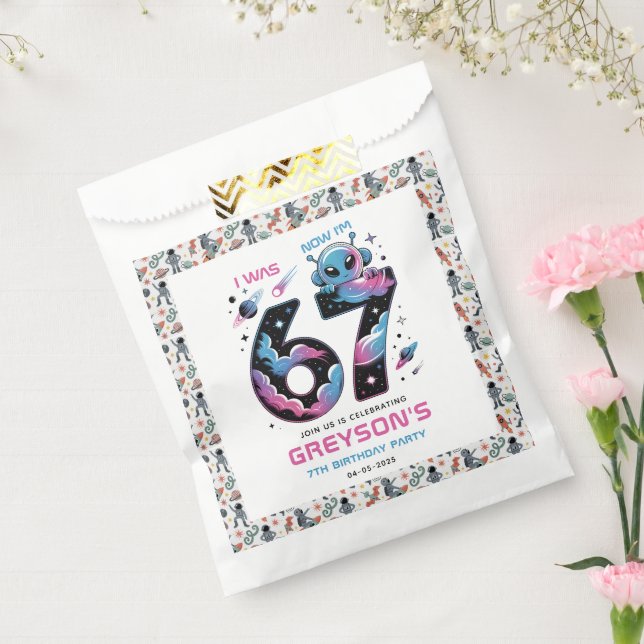 Cute Space 7th Birthday | Six & Seven Year Old Favour Bags (Sealed)