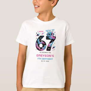 Cute Space 7th Birthday   Six & Seven Year Old T-Shirt