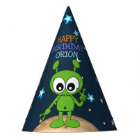 Cute Space Alien Peace Planet Stars Happy Birthday