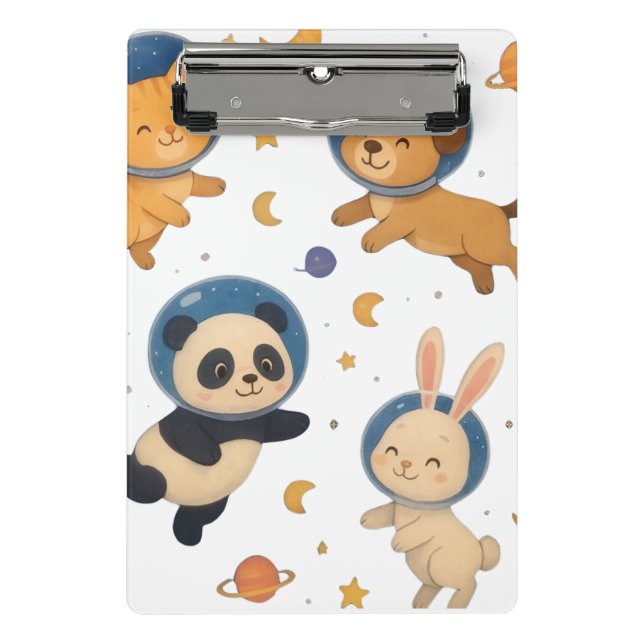 Cute Space Animals Clipboard – Adorable Astronaut  (Front)