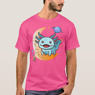 Cute Space Aolotl Kids Boy Funny Moon Planet Scien T-Shirt