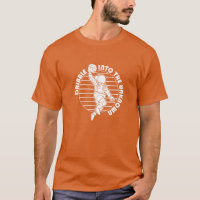 Cute Space Astronaut Playing Basketball T-Shirt